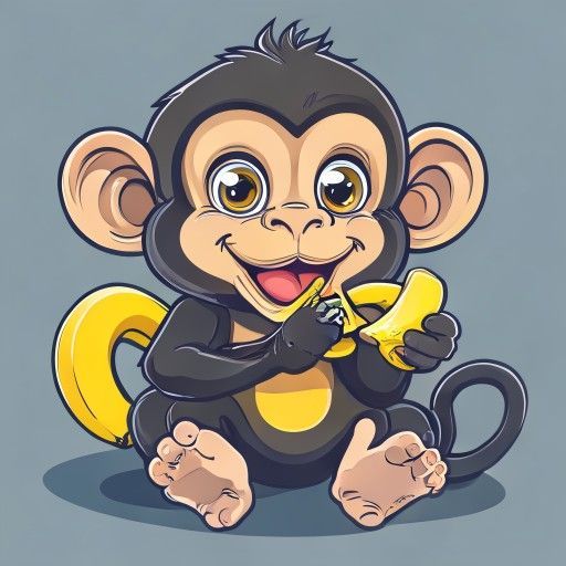 En apa som äter en banan